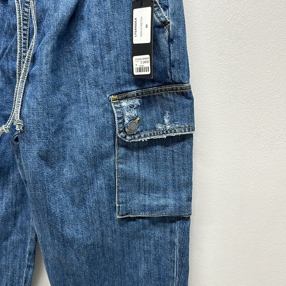 Carmar Lysander Denim Joggers Jeans Elastic Waist Drawstring Blue New Medium - Picture 4 of 8